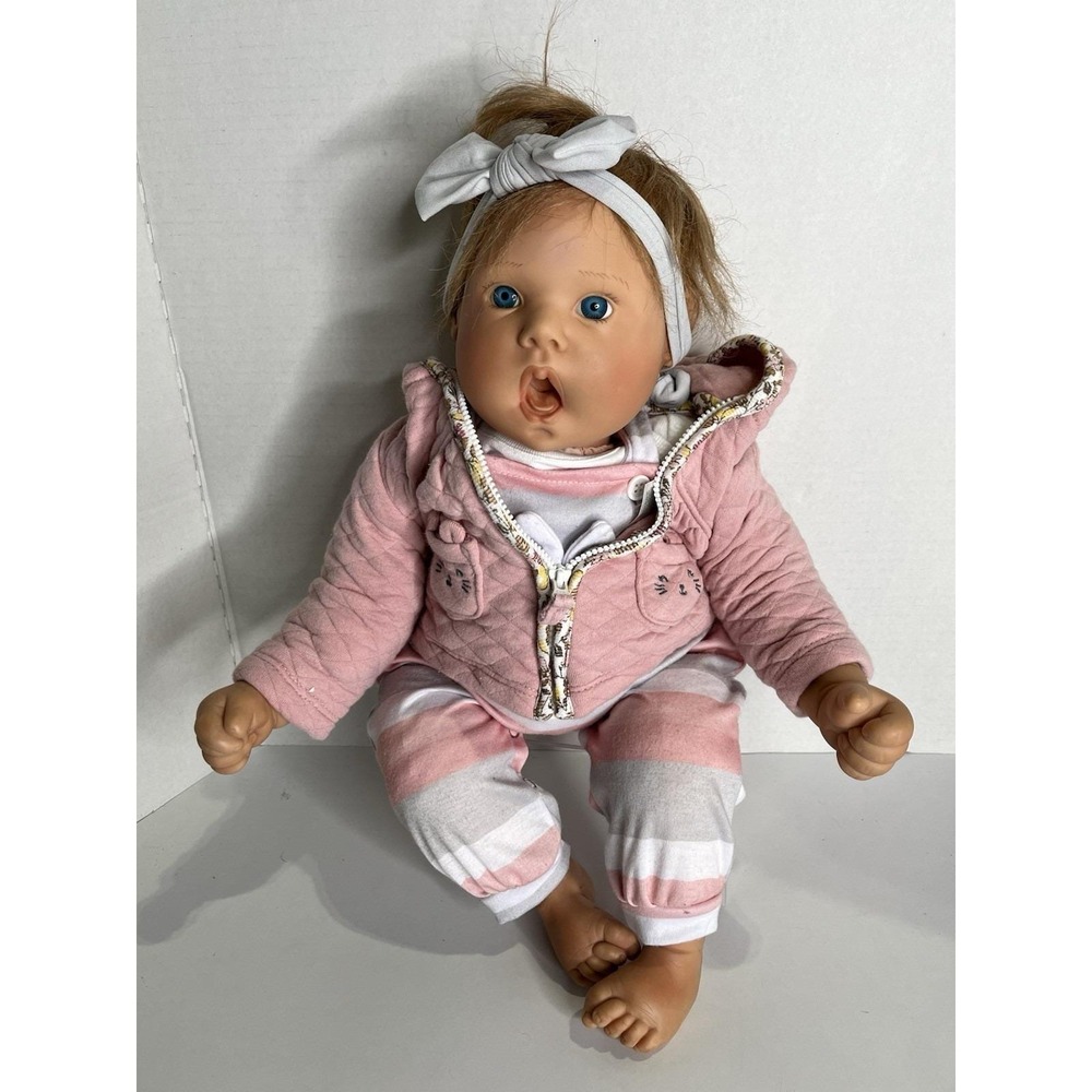 VTG. 1994 LEE MIDDLETON BABY DOLL, 19 IN., WEIGHTED, VINYL, CLOTH, BLUE EYES